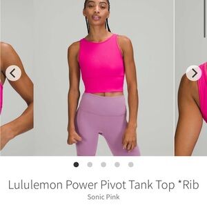 lululemon athletica Ribbed Crop Tank Top - Sonic Pink